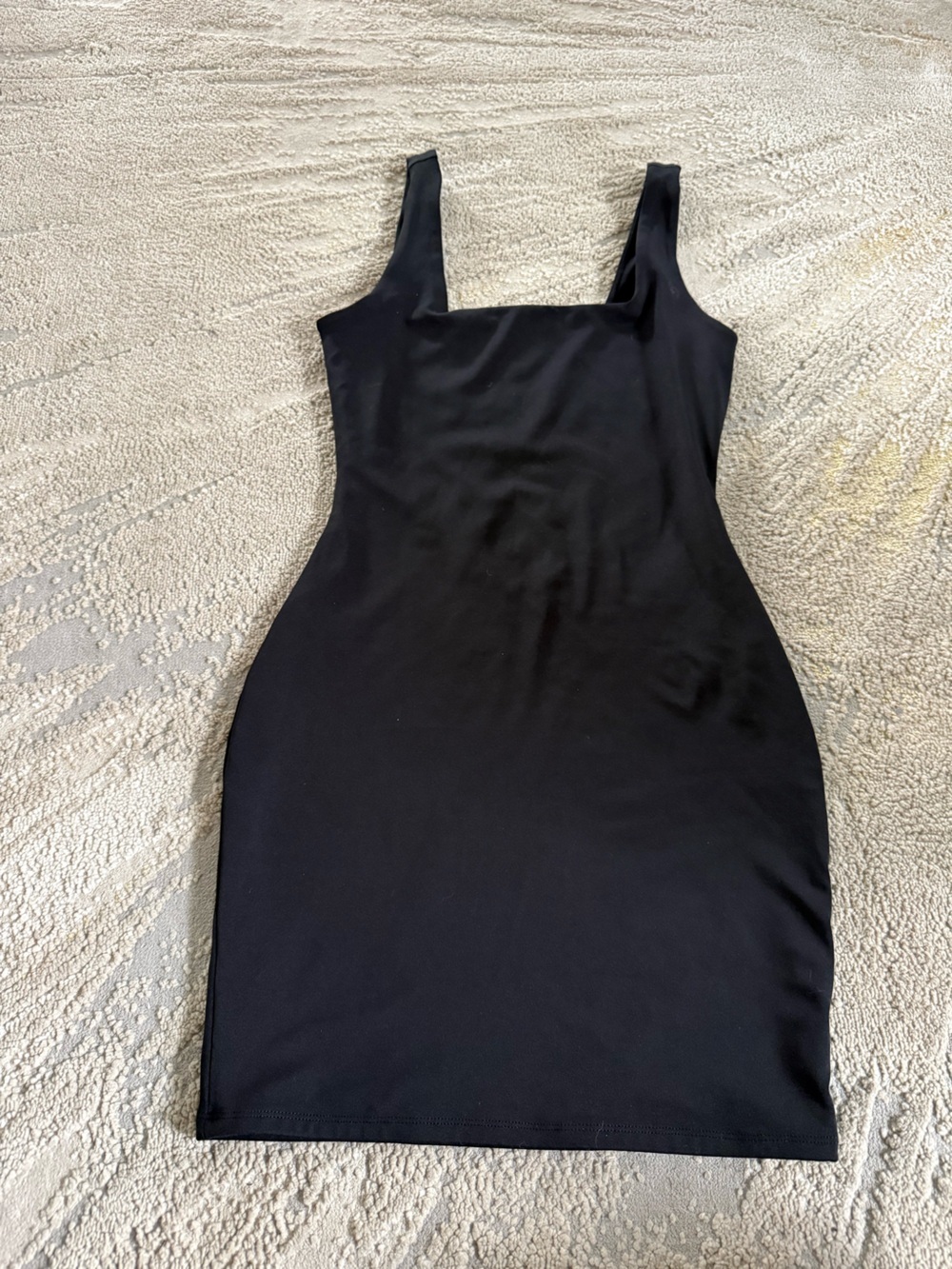 Express bodycon black mini dress square neck minimalist sexy XS